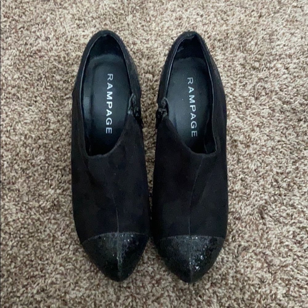 High Heal Booties- Black & Sparkles